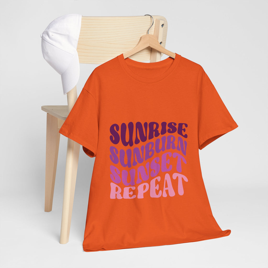Sunrise Sunburn Sunset Repeat Retro Beach Tee