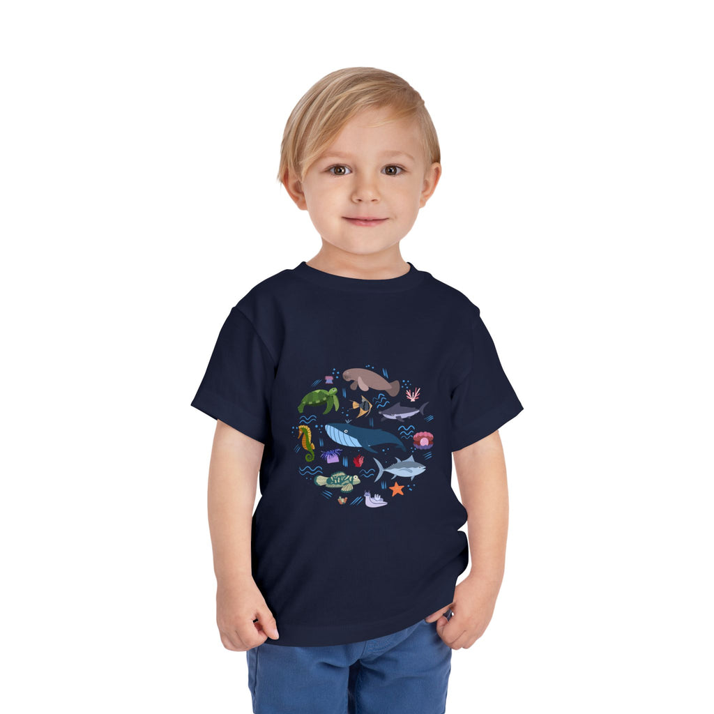 Toddler Tee — Cute Ocean Animals Circle Graphic