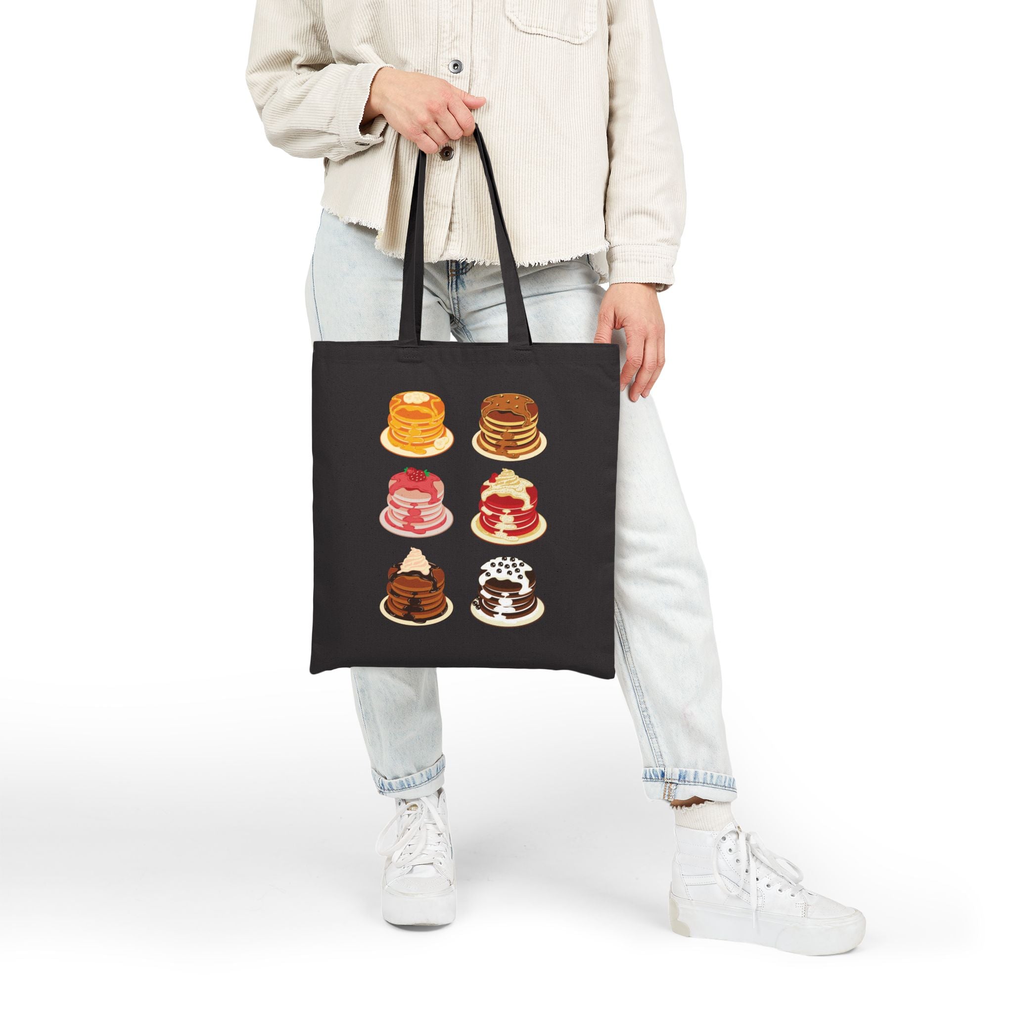 Colourfull Delicious Pancake Stack Cotton Tote Bag — Cute Brunch Grocery Tote