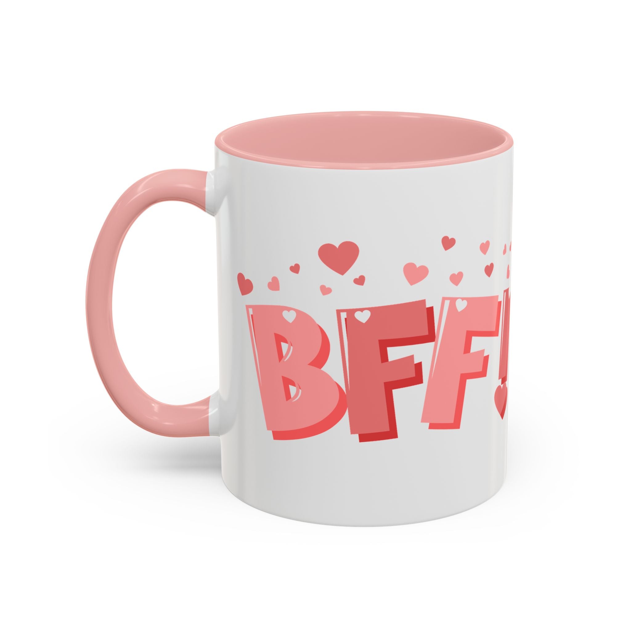 BFF! Pink Accent Coffee Mug — Best Friend Valentine Gift (11/15oz)
