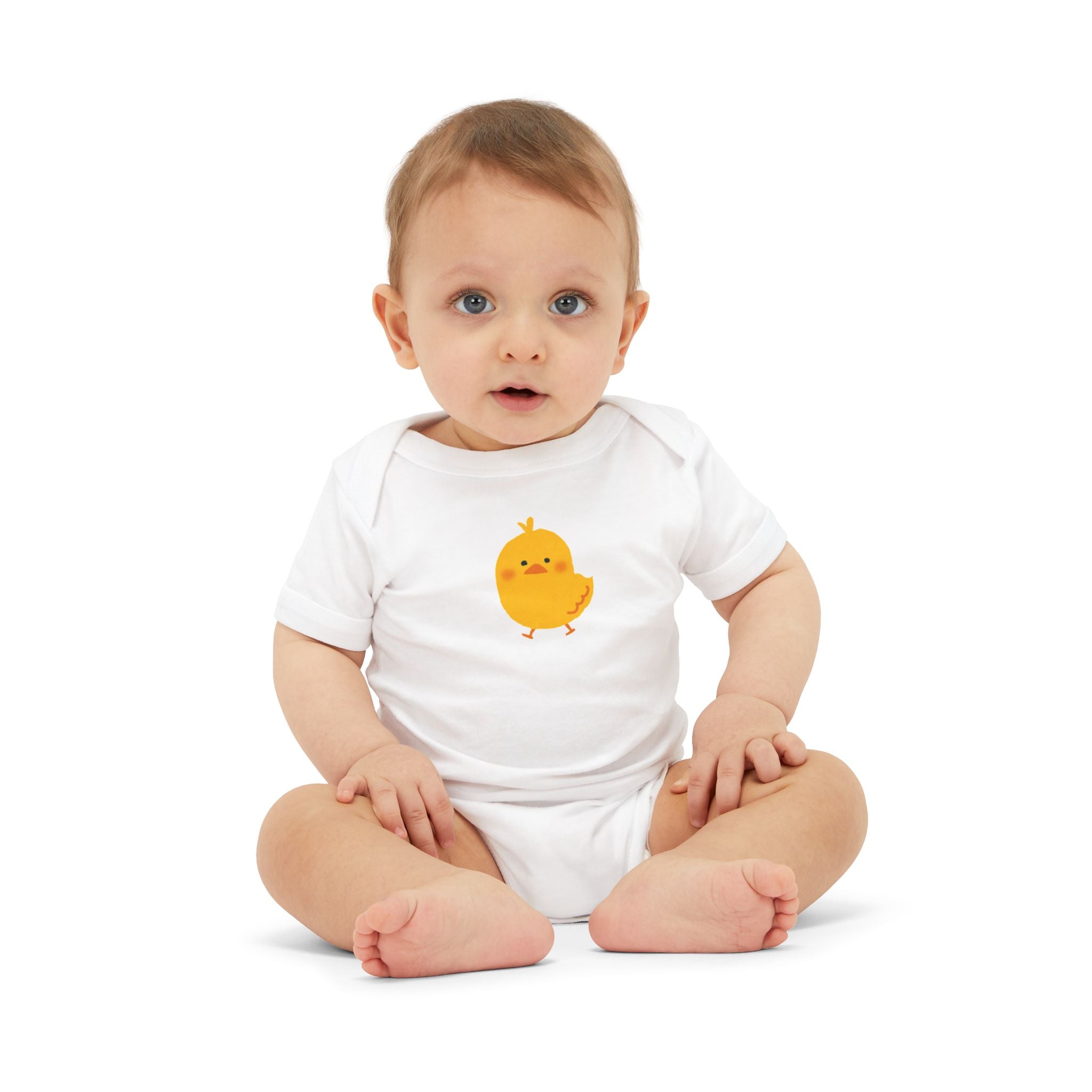 Baby Onesie - Cute Yellow Chick Front & "New Day" Back Infant Bodysuit