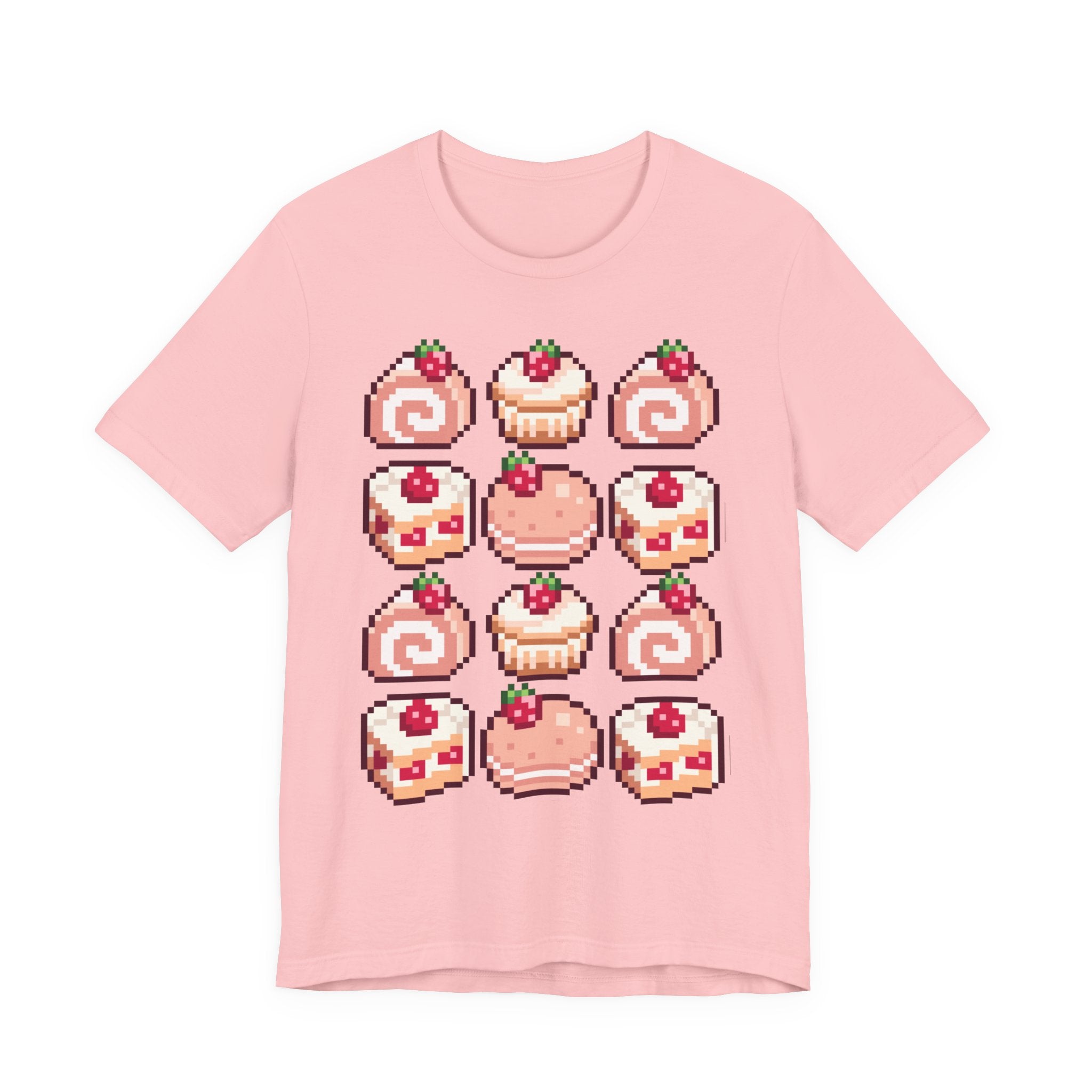 Kawaii Strawberry Pastry T-Shirt — Cute Pixel Dessert Tee