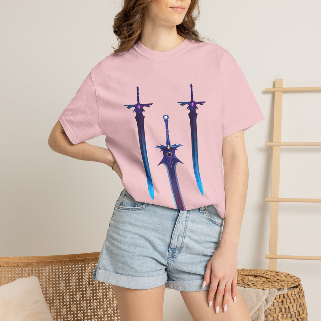Magical Aura Swords Graphic Printed T-shirt — Pastel Fantasy Magical Swords