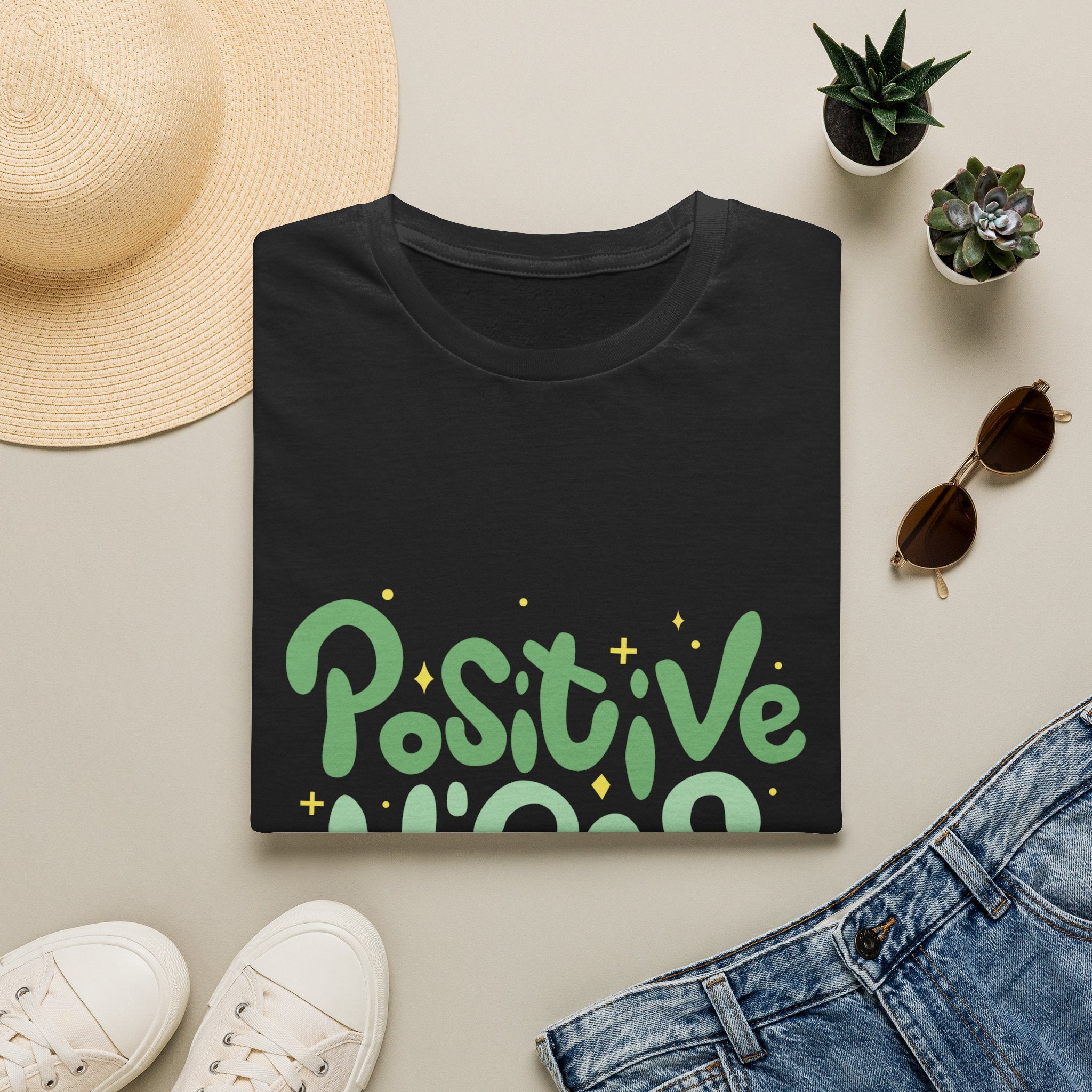 Positive Vibes Only Text Printed T-Shirt - Feel Good Vibes T-shirt