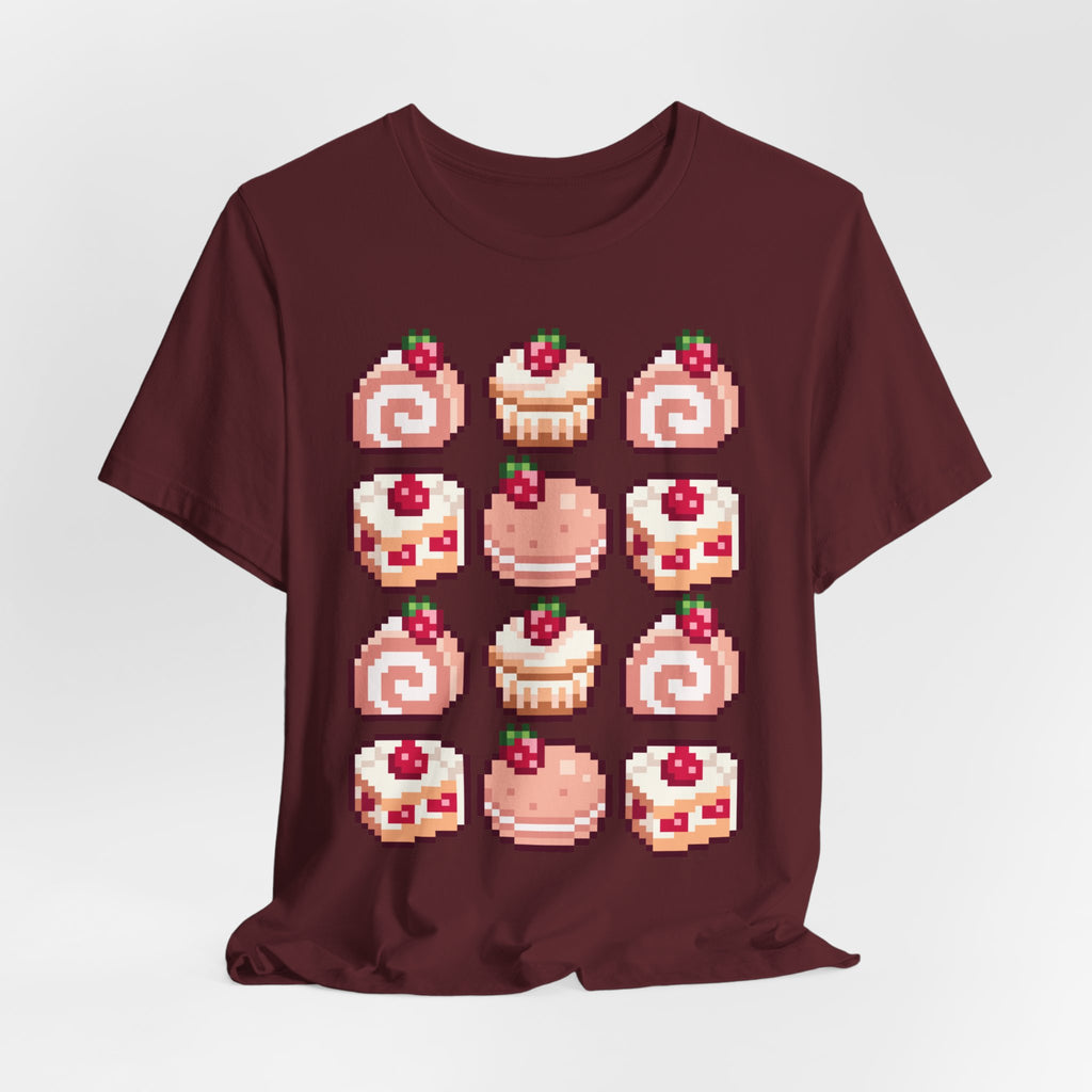 Kawaii Strawberry Pastry T-Shirt — Cute Pixel Dessert Tee