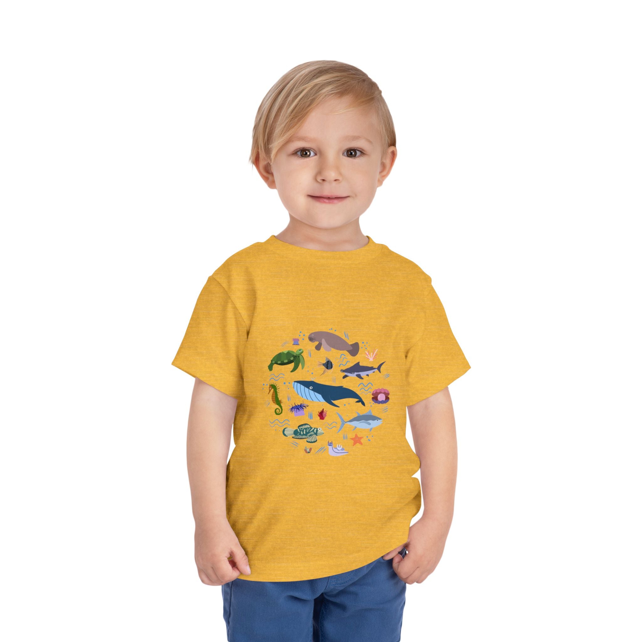 Toddler Tee — Cute Ocean Animals Circle Graphic