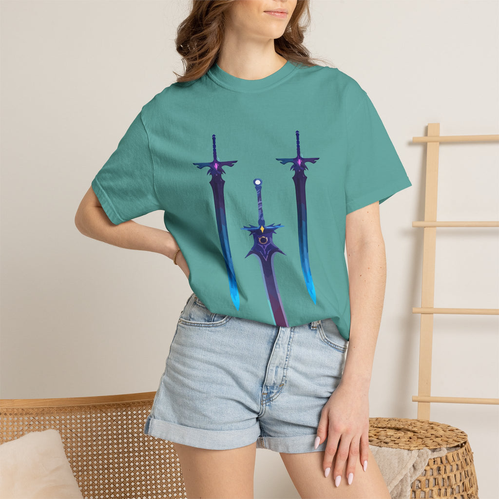Magical Aura Swords Graphic Printed T-shirt — Pastel Fantasy Magical Swords