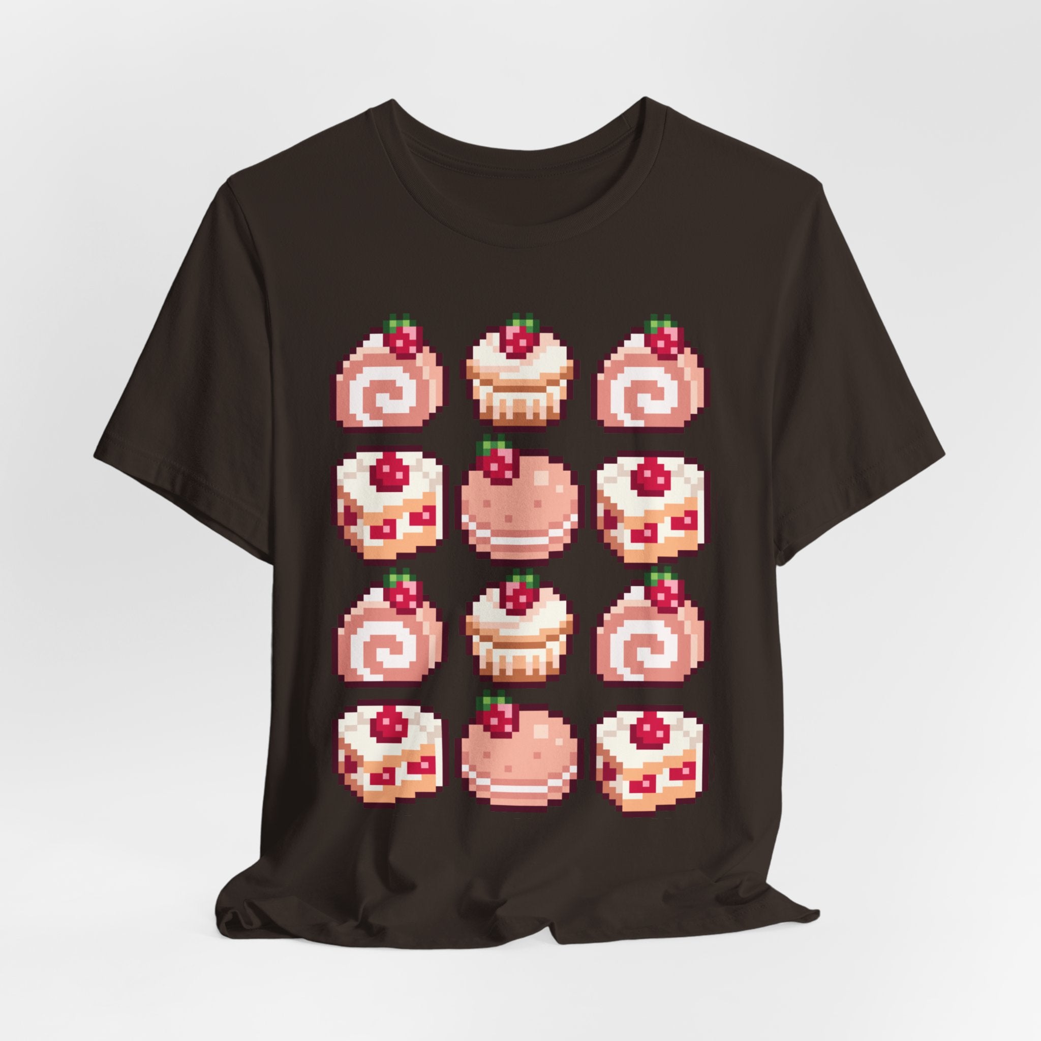 Kawaii Strawberry Pastry T-Shirt — Cute Pixel Dessert Tee
